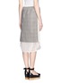 Back View - Click To Enlarge - SACAI - Stripe underlay perforated check skirt