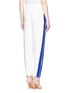 Back View - Click To Enlarge - ALEXANDER MCQUEEN - Striped side crepe pants