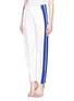 Front View - Click To Enlarge - ALEXANDER MCQUEEN - Striped side crepe pants