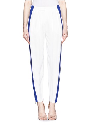 Main View - Click To Enlarge - ALEXANDER MCQUEEN - Striped side crepe pants