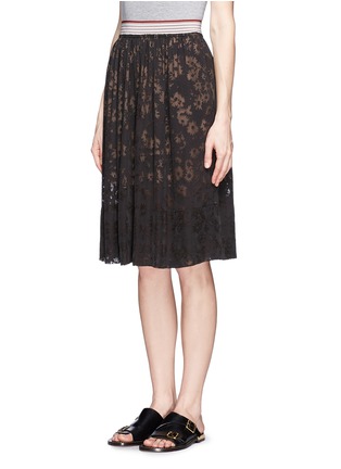 Front View - Click To Enlarge - STELLA MCCARTNEY - Lucy daisy devoré sheer skirt