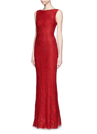 Front View - Click To Enlarge - ALICE & OLIVIA - Sachi open-back lace gown