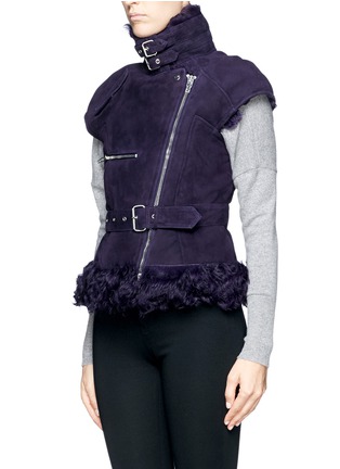 Front View - Click To Enlarge - MC Q - Suede shearling gilet