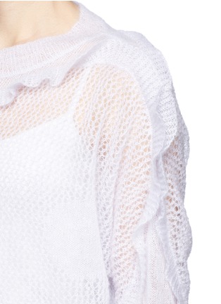 Detail View - Click To Enlarge - CHLOÉ - Ruffle eyelet knit sweater