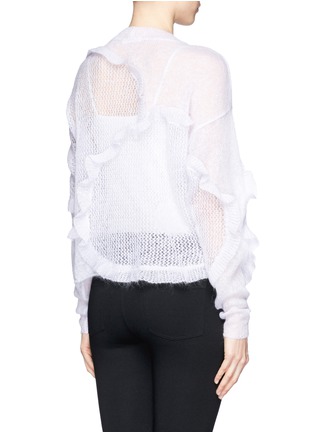 Back View - Click To Enlarge - CHLOÉ - Ruffle eyelet knit sweater