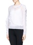 Front View - Click To Enlarge - CHLOÉ - Ruffle eyelet knit sweater