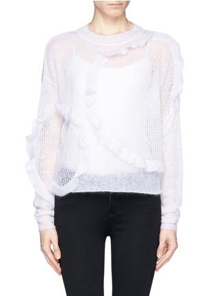 Main View - Click To Enlarge - CHLOÉ - Ruffle eyelet knit sweater