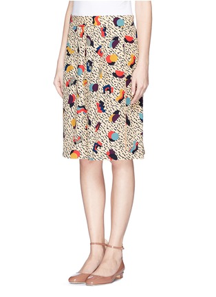 Front View - Click To Enlarge - CHLOÉ - Geometric print silk skirt