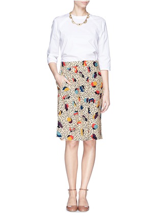 Figure View - Click To Enlarge - CHLOÉ - Geometric print silk skirt