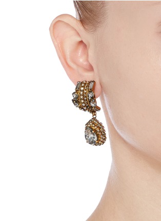 Figure View - Click To Enlarge - ERICKSON BEAMON - 'Damsel' teardrop crystal earrings