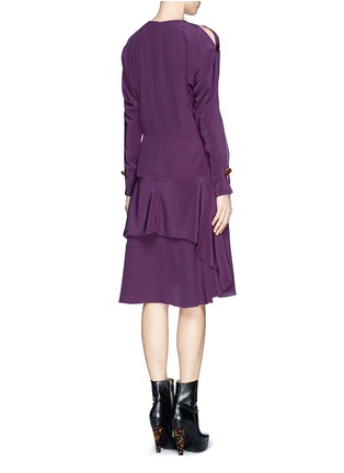 Back View - Click To Enlarge - CHLOÉ - Split button sleeve silk dress