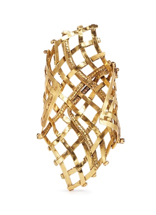 Back View - Click To Enlarge - ERICKSON BEAMON - 'Heart of Gold' gauzy crystal cuff