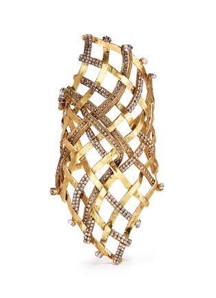 Main View - Click To Enlarge - ERICKSON BEAMON - 'Heart of Gold' gauzy crystal cuff