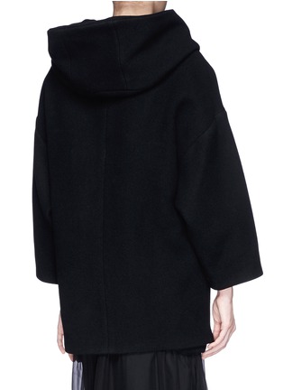 Back View - Click To Enlarge - CHLOÉ - Oversized wool blend hood coat