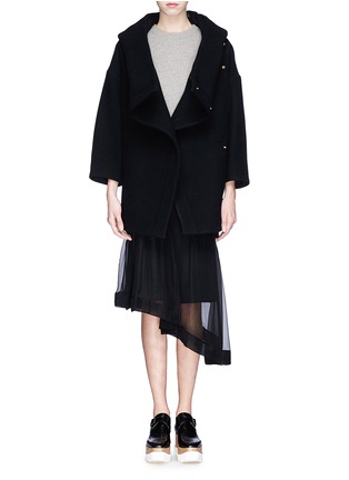 Figure View - Click To Enlarge - CHLOÉ - Oversized wool blend hood coat
