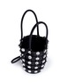  - ALEXANDER WANG - 'Roxy' mini glass stone caged leather bucket bag