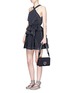 Front View - Click To Enlarge - ALEXANDER WANG - 'Riot' woven chain convertible leather clutch