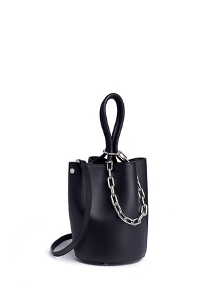 Detail View - Click To Enlarge - ALEXANDER WANG - 'Roxy' curb chan ring leather bucket bag