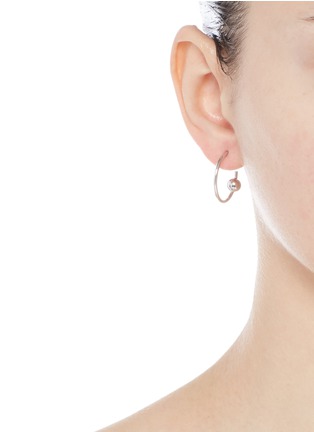 Figure View - Click To Enlarge - MARIA BLACK - 'Orion Medi' pierced hoop sterling silver earrings