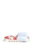 Main View - Click To Enlarge - JOSHUA SANDERS - Mixed print sole pompom pinstripe ruffle slides