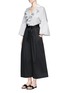 Figure View - Click To Enlarge - TOME - Contrast cotton piqué oversized ruffle shirt