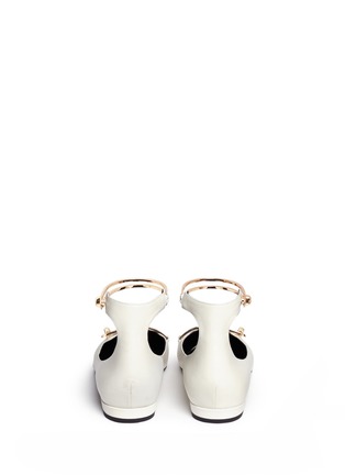 Back View - Click To Enlarge - STELLA LUNA - 'Stella' turnlock bar ankle strap leather flats