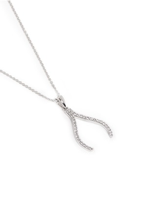 Detail View - Click To Enlarge - KHAI KHAI - 'Wishbone' diamond pendant necklace