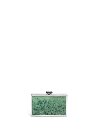 Detail View - Click To Enlarge - EDWARD CHIU - Diamond 18k white gold natural green jade clutch