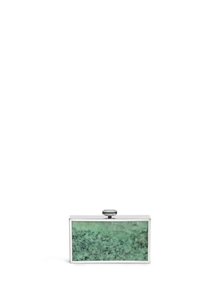 Main View - Click To Enlarge - EDWARD CHIU - Diamond 18k white gold natural green jade clutch