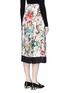 Back View - Click To Enlarge - GUCCI - Floral snake print silk skirt