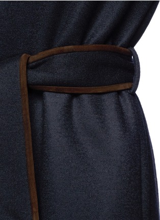 Detail View - Click To Enlarge - THE ROW - 'Duna' suede trim belt collarless felt coat