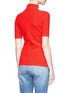 Back View - Click To Enlarge - VICTORIA BECKHAM - Polo neck diagonal stitch knit sweater