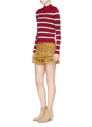 Figure View - Click To Enlarge - ISABEL MARANT ÉTOILE - 'Devona' stripe button shoulder sweater