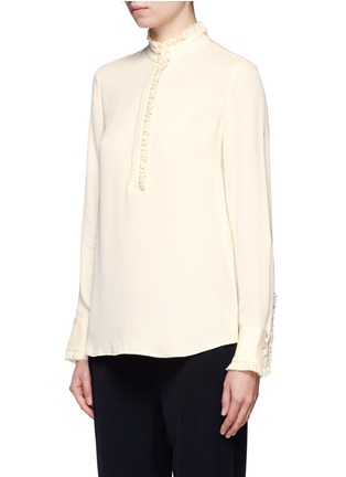Front View - Click To Enlarge - THEORY - 'Eilliv' ruffle silk georgette blouse
