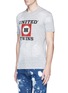 Front View - Click To Enlarge - 71465 - 'UNITED TWINS' print distressed T-shirt