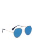Figure View - Click To Enlarge - FENDI - 'Eyeline' flat lens metal sunglasses