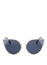 Main View - Click To Enlarge - FENDI - 'Lei' flat metal cat eye sunglasses