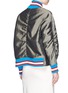 Back View - Click To Enlarge - ESTEBAN CORTAZAR - Sport stripe padded satin bomber jacket