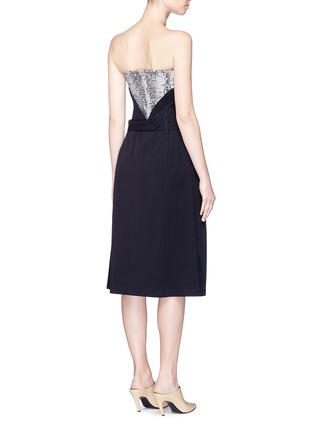 Back View - Click To Enlarge - ESTEBAN CORTAZAR - Sequin top belted bustier dress
