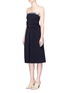Front View - Click To Enlarge - ESTEBAN CORTAZAR - Sequin top belted bustier dress
