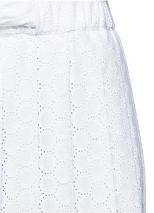 Detail View - Click To Enlarge - CÉDRIC CHARLIER - Pleated broderie anglaise midi skirt