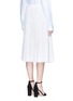 Back View - Click To Enlarge - CÉDRIC CHARLIER - Pleated broderie anglaise midi skirt