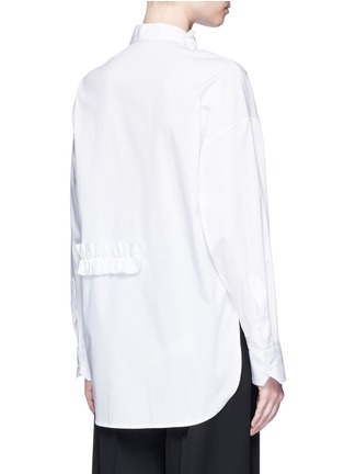 Back View - Click To Enlarge - CÉDRIC CHARLIER - Ruffle trim cotton poplin shirt