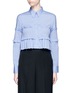 Main View - Click To Enlarge - CÉDRIC CHARLIER - Smocked bandeau panel poplin shirt
