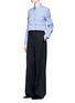 Figure View - Click To Enlarge - CÉDRIC CHARLIER - Smocked bandeau panel poplin shirt