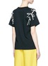 Back View - Click To Enlarge - 72951 - Detachable ribbon sleeve cotton T-shirt