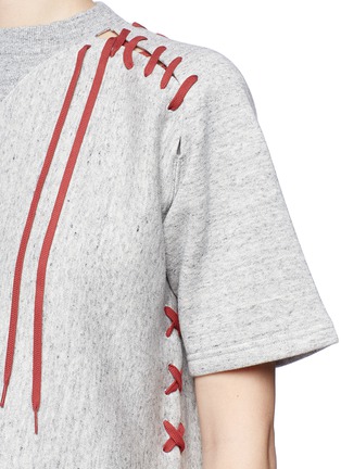 Detail View - Click To Enlarge - 72951 - Lace-up cotton fleece unisex T-shirt