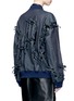 Back View - Click To Enlarge - 72951 - Ribbon cutout denim bomber jacket