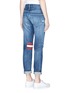 Back View - Click To Enlarge - 72951 - Stripe knit insert unisex jeans