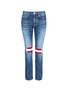 Main View - Click To Enlarge - 72951 - Stripe knit insert unisex jeans
